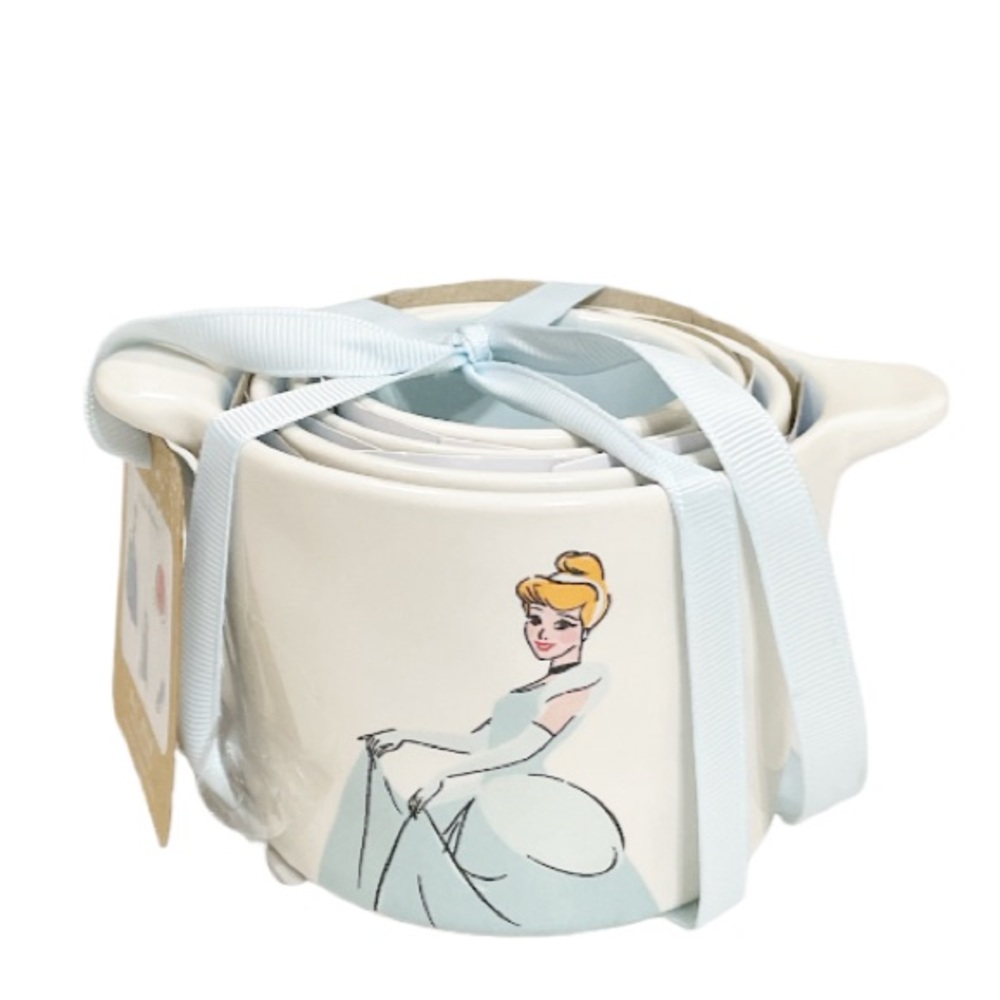 NEW VHTF Rae Dunn/Disney CINDERELLA Measuring Cup Set/4